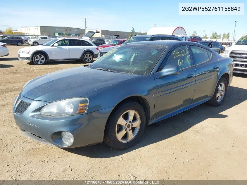 2006 Pontiac Grand Prix VIN: 2G2WP552761158849 Lot: 12116670