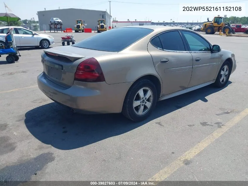 2G2WP552161152108 2006 Pontiac Grand Prix