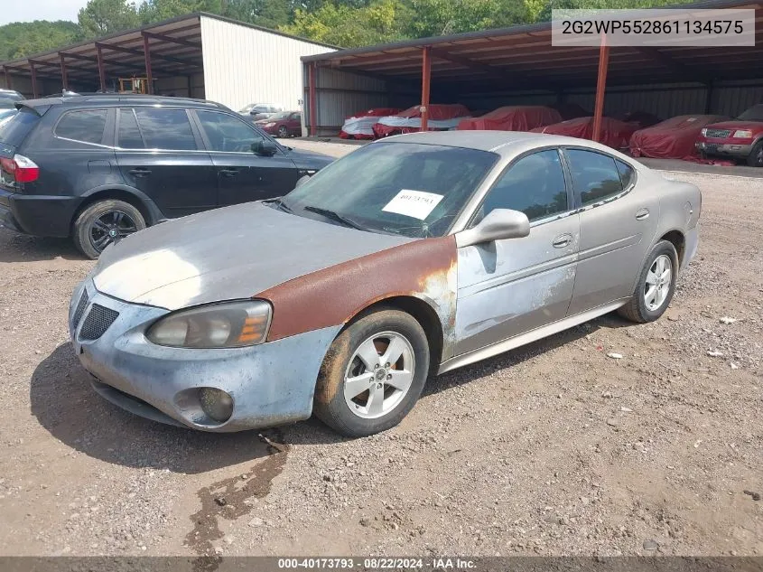 2006 Pontiac Grand Prix VIN: 2G2WP552861134575 Lot: 40173793