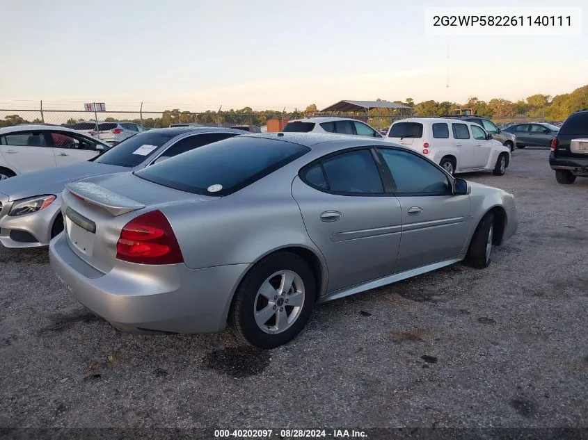 2G2WP582261140111 2006 Pontiac Grand Prix