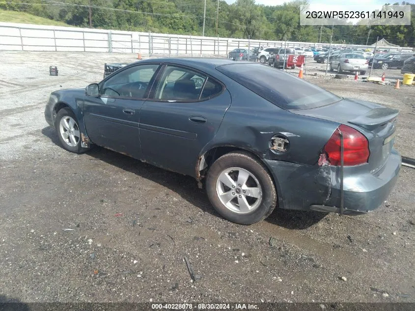 2006 Pontiac Grand Prix VIN: 2G2WP552361141949 Lot: 40228078