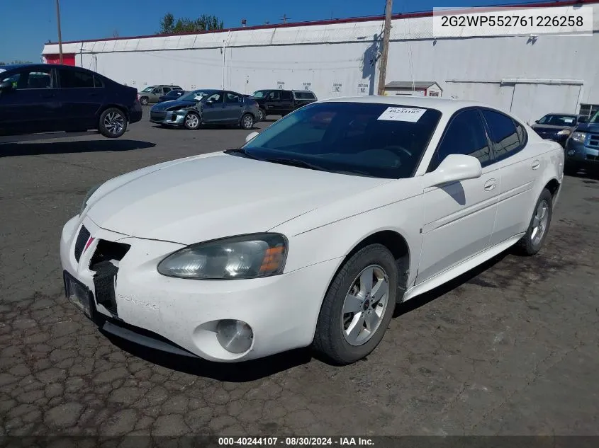 2006 Pontiac Grand Prix VIN: 2G2WP552761226258 Lot: 40244107