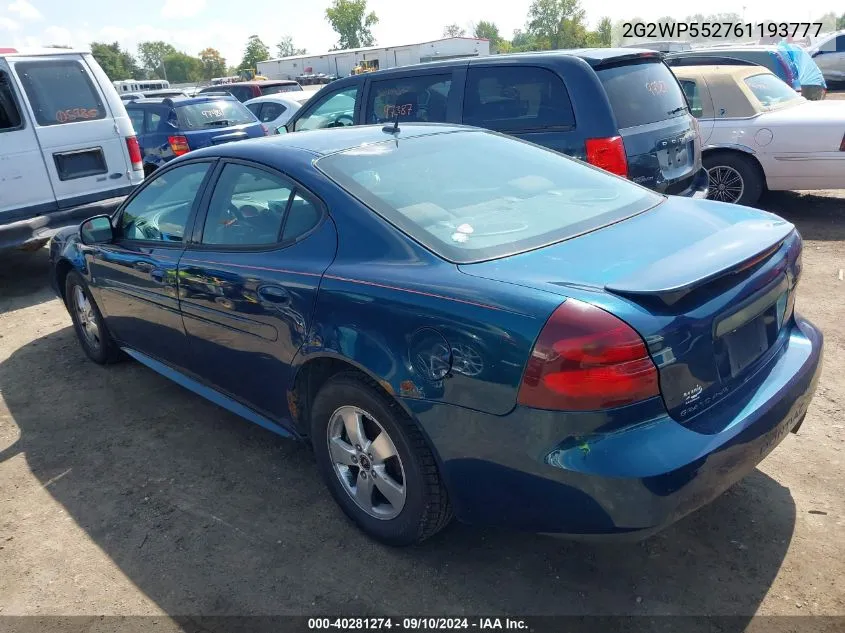 2G2WP552761193777 2006 Pontiac Grand Prix