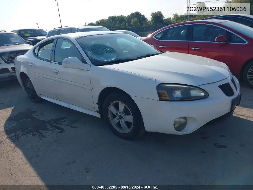 2006 Pontiac Grand Prix VIN: 2G2WP552361106036 Lot: 40332205