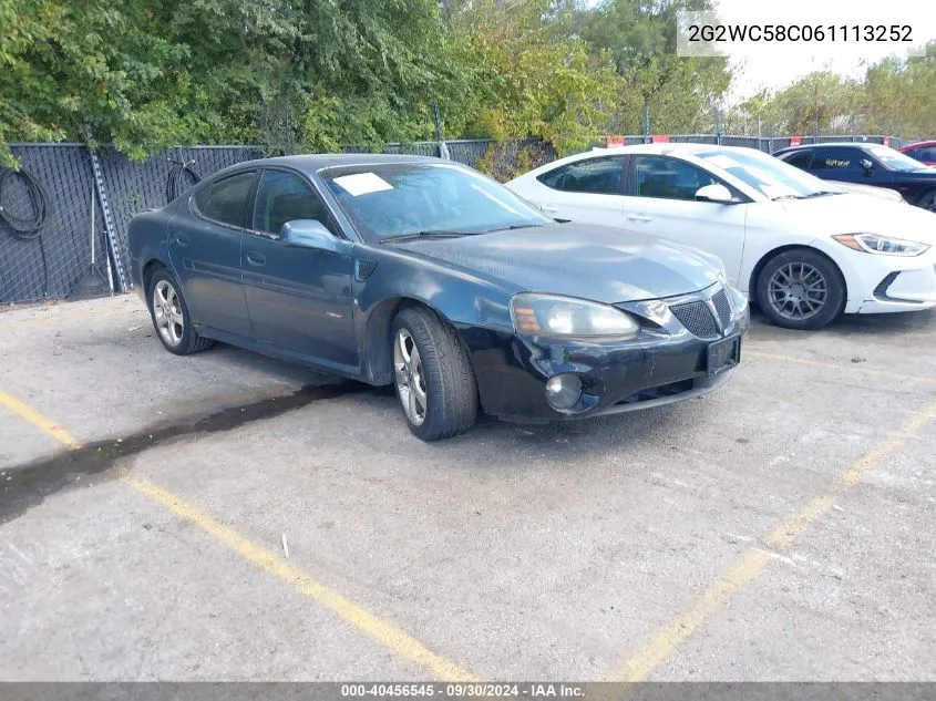 2006 Pontiac Grand Prix Gxp VIN: 2G2WC58C061113252 Lot: 40456545