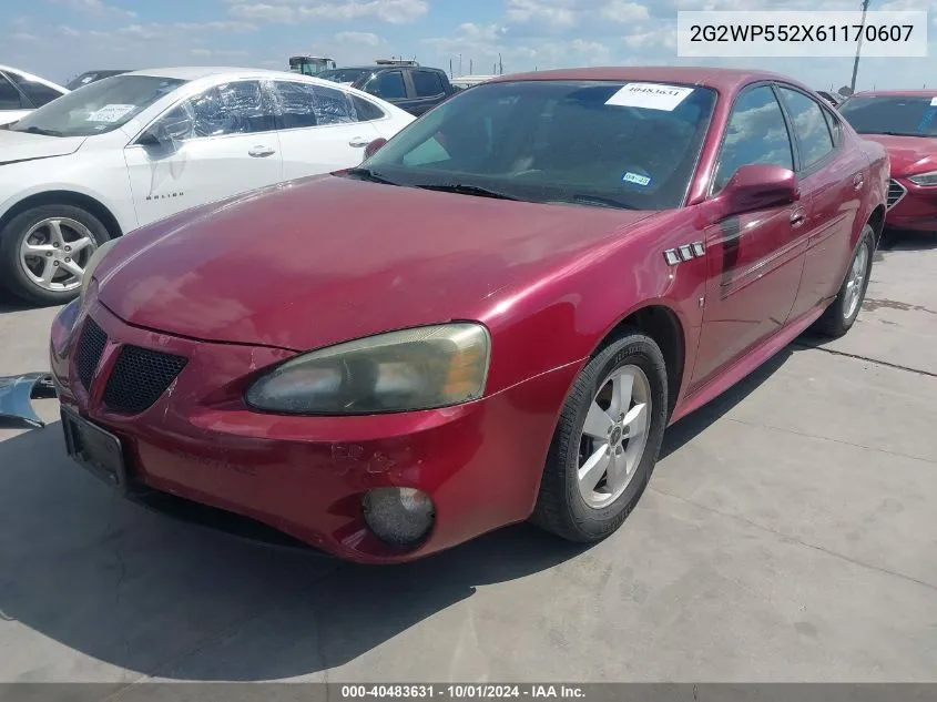 2006 Pontiac Grand Prix VIN: 2G2WP552X61170607 Lot: 40483631