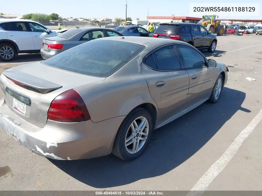 2006 Pontiac Grand Prix Gt VIN: 2G2WR554861188129 Lot: 40494518