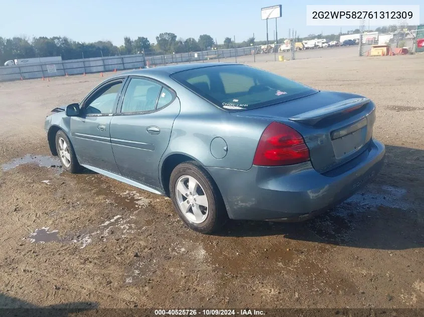 2006 Pontiac Grand Prix VIN: 2G2WP582761312309 Lot: 40525726