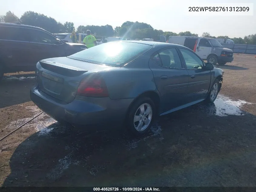 2006 Pontiac Grand Prix VIN: 2G2WP582761312309 Lot: 40525726