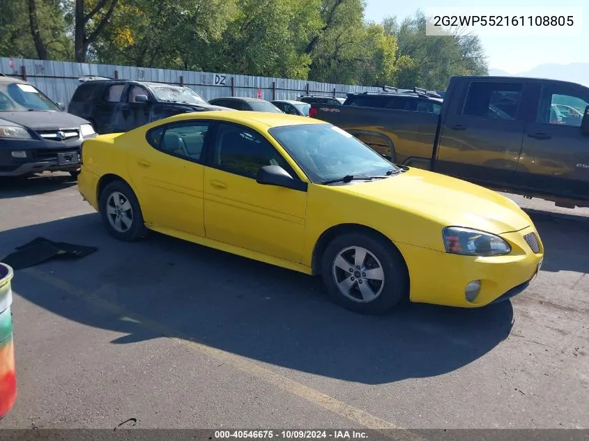 2006 Pontiac Grand Prix VIN: 2G2WP552161108805 Lot: 40546675