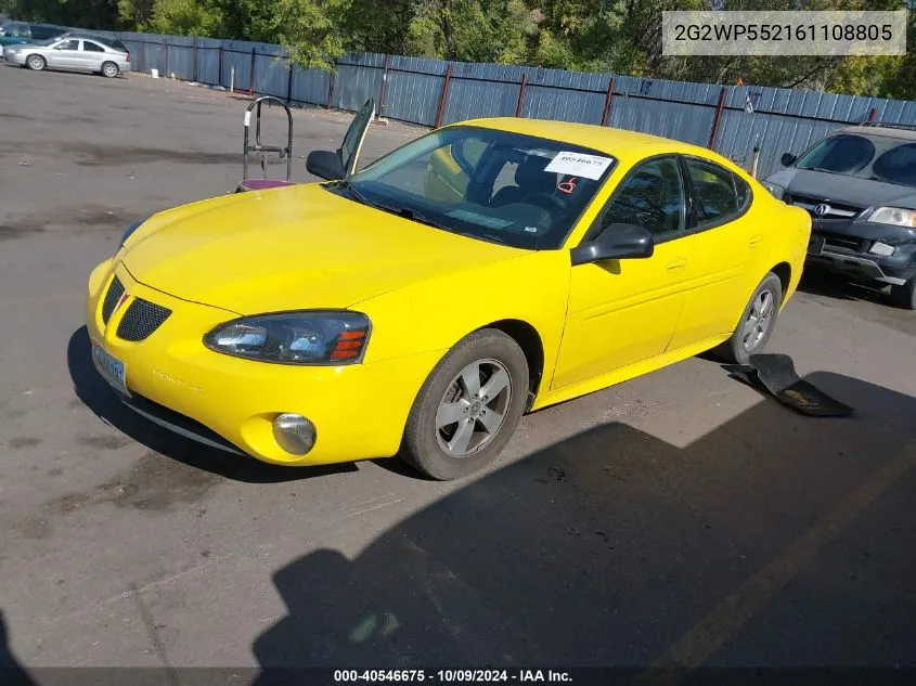 2006 Pontiac Grand Prix VIN: 2G2WP552161108805 Lot: 40546675