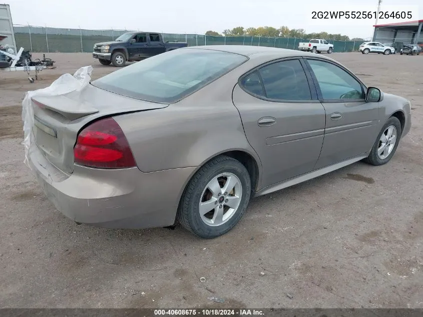 2006 Pontiac Grand Prix VIN: 2G2WP552561264605 Lot: 40608675