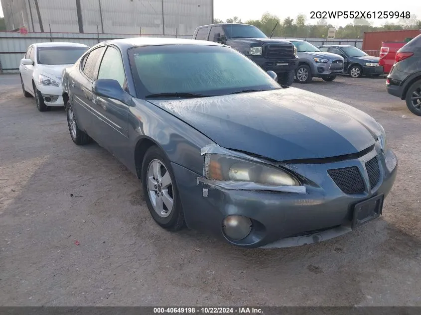 2006 Pontiac Grand Prix VIN: 2G2WP552X61259948 Lot: 40649198