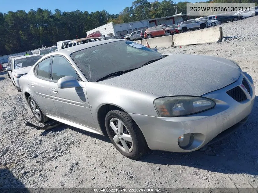 2006 Pontiac Grand Prix VIN: 2G2WP552661307171 Lot: 40652219