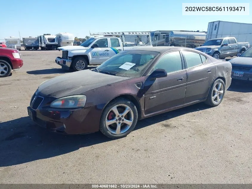 2006 Pontiac Grand Prix Gxp VIN: 2G2WC58C561193471 Lot: 40681662