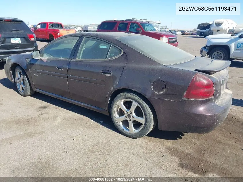 2006 Pontiac Grand Prix Gxp VIN: 2G2WC58C561193471 Lot: 40681662