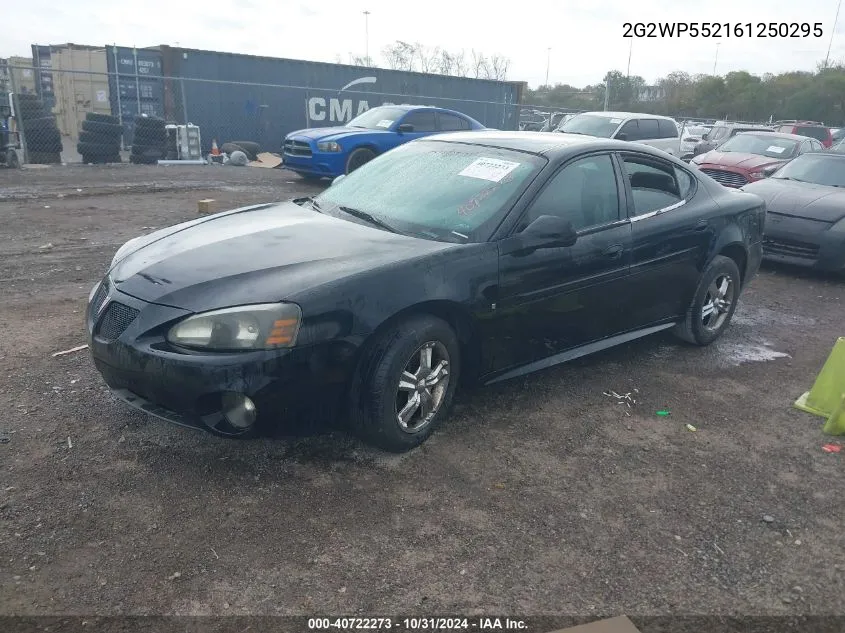 2006 Pontiac Grand Prix VIN: 2G2WP552161250295 Lot: 40722273