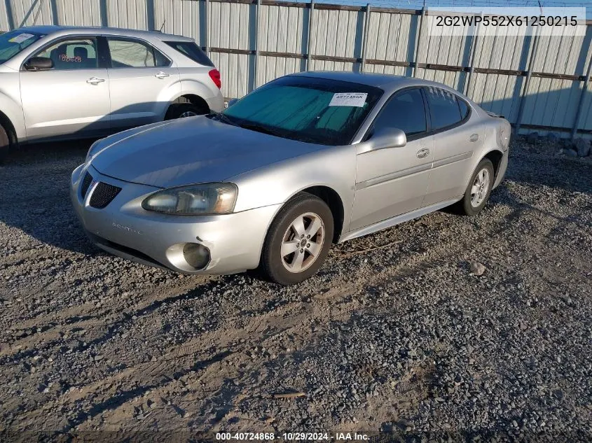 2006 Pontiac Grand Prix VIN: 2G2WP552X61250215 Lot: 40724868