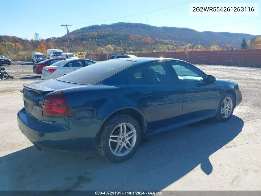 2006 Pontiac Grand Prix Gt VIN: 2G2WR554261263116 Lot: 40729191