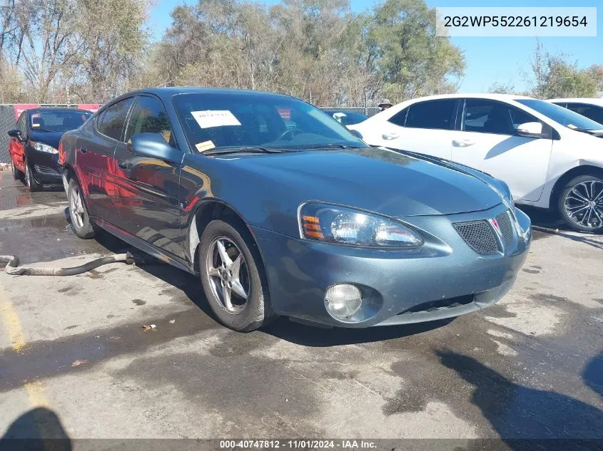 2006 Pontiac Grand Prix VIN: 2G2WP552261219654 Lot: 40747812