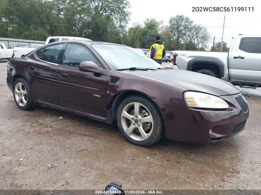 2006 Pontiac Grand Prix Gxp VIN: 2G2WC58C561199111 Lot: 40758449