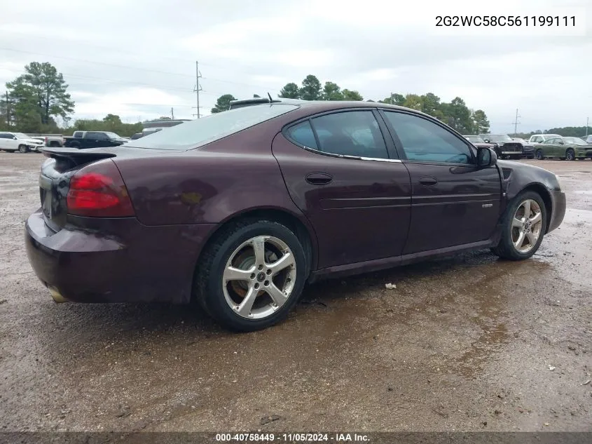 2006 Pontiac Grand Prix Gxp VIN: 2G2WC58C561199111 Lot: 40758449