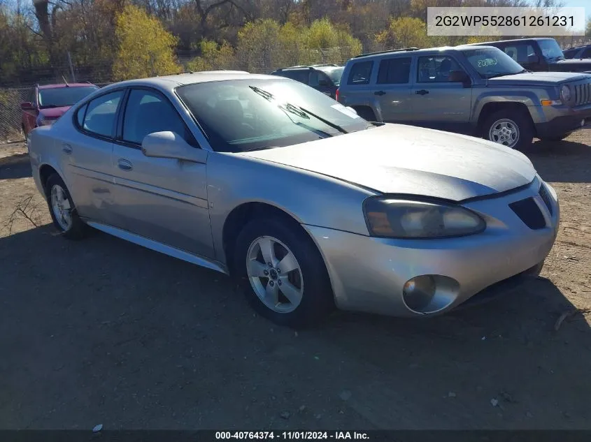 2006 Pontiac Grand Prix VIN: 2G2WP552861261231 Lot: 40764374