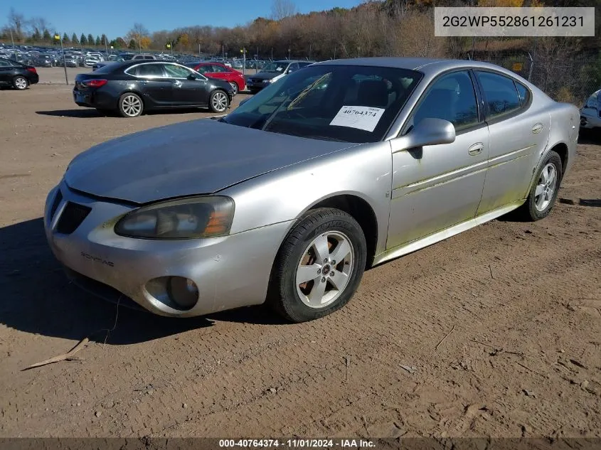 2006 Pontiac Grand Prix VIN: 2G2WP552861261231 Lot: 40764374