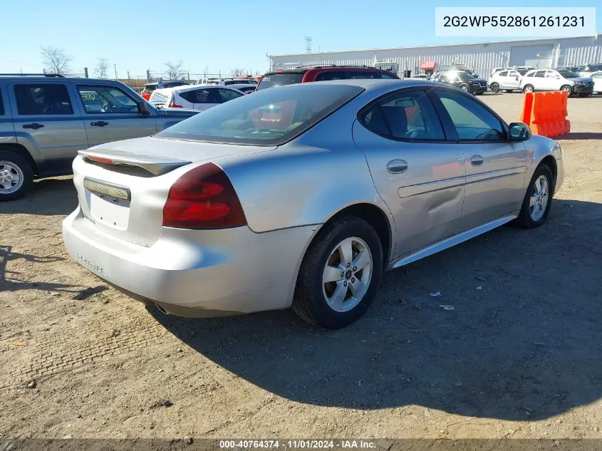 2006 Pontiac Grand Prix VIN: 2G2WP552861261231 Lot: 40764374