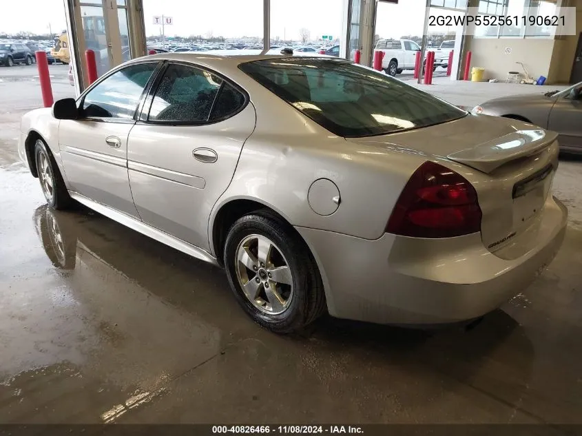 2006 Pontiac Grand Prix VIN: 2G2WP552561190621 Lot: 40826466