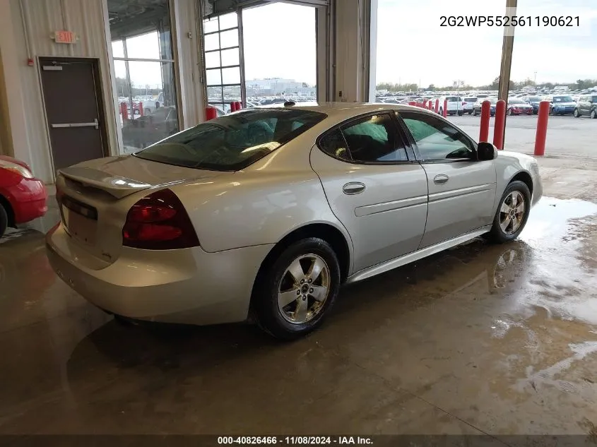 2006 Pontiac Grand Prix VIN: 2G2WP552561190621 Lot: 40826466