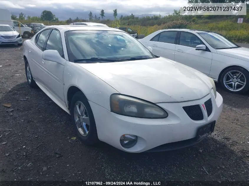 2007 Pontiac Grand Prix VIN: 2G2WP582071237437 Lot: 12107962