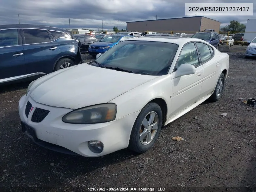 2007 Pontiac Grand Prix VIN: 2G2WP582071237437 Lot: 12107962