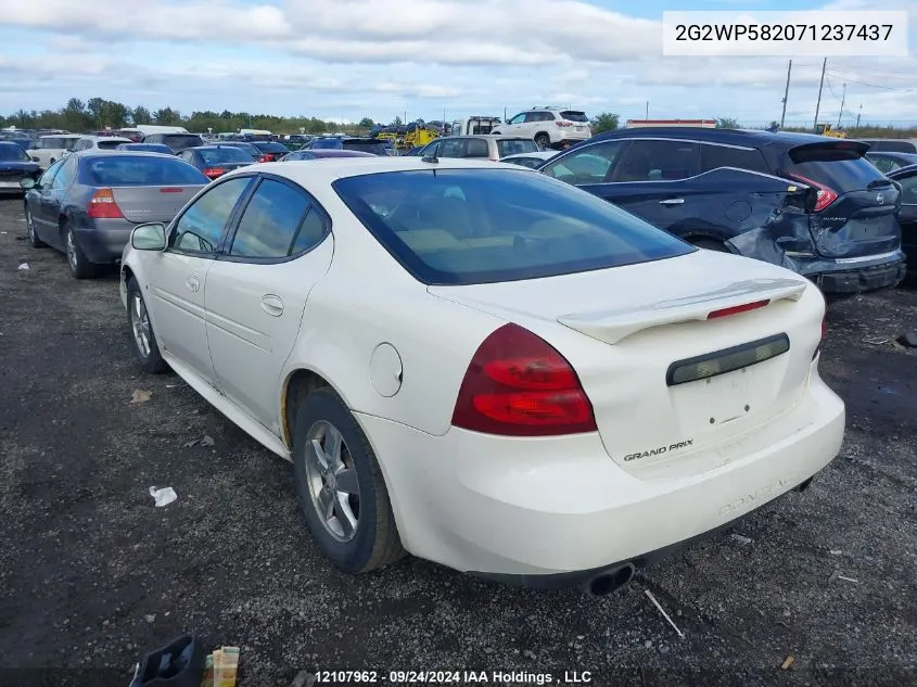 2007 Pontiac Grand Prix VIN: 2G2WP582071237437 Lot: 12107962