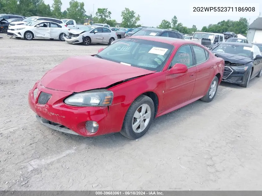 2007 Pontiac Grand Prix VIN: 2G2WP552371186908 Lot: 39683061