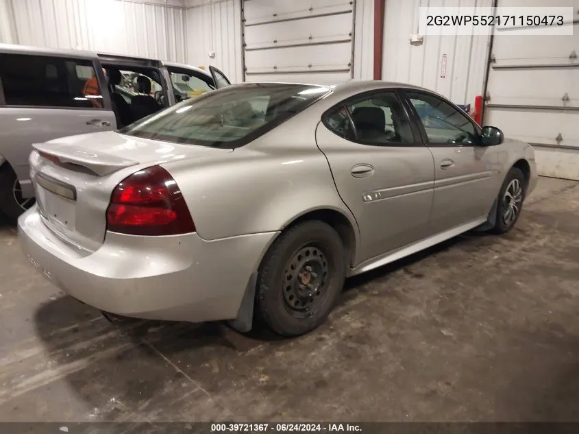 2007 Pontiac Grand Prix VIN: 2G2WP552171150473 Lot: 39721367