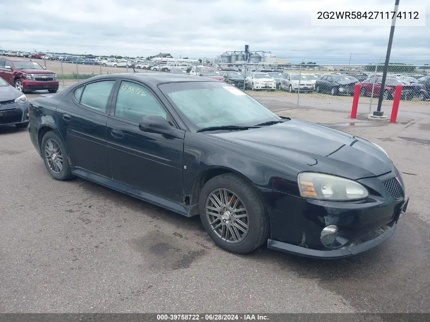 2007 Pontiac Grand Prix Gt VIN: 2G2WR584271174112 Lot: 39758722