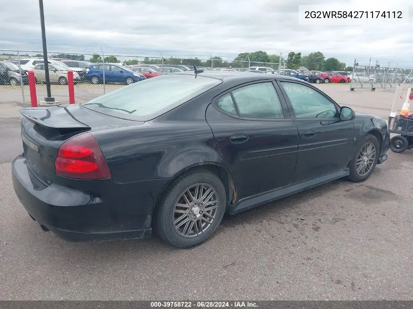 2007 Pontiac Grand Prix Gt VIN: 2G2WR584271174112 Lot: 39758722