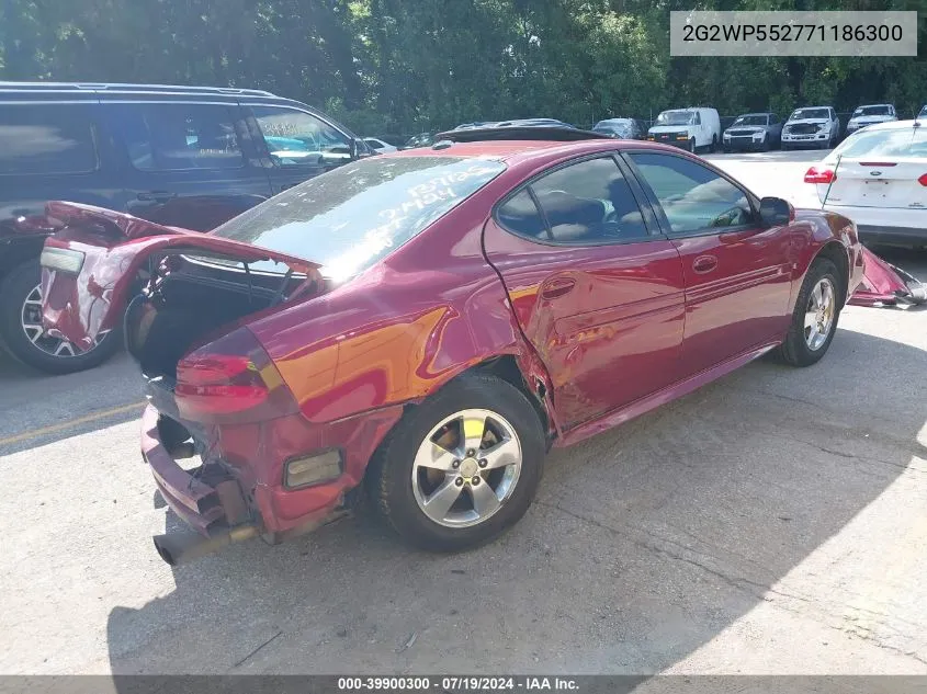 2007 Pontiac Grand Prix VIN: 2G2WP552771186300 Lot: 39900300