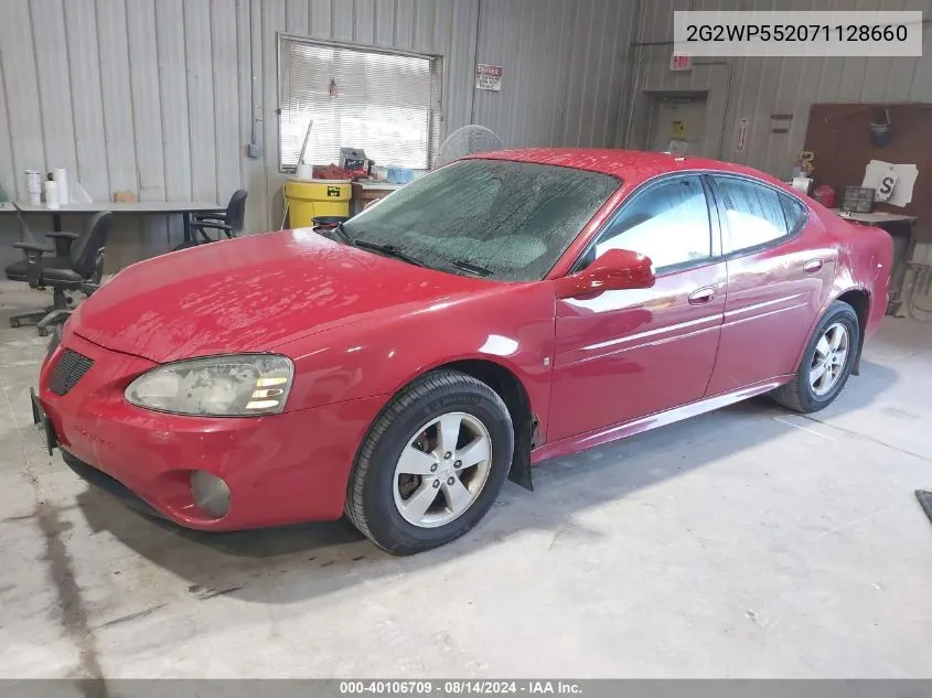 2007 Pontiac Grand Prix VIN: 2G2WP552071128660 Lot: 40106709