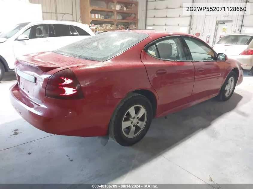 2007 Pontiac Grand Prix VIN: 2G2WP552071128660 Lot: 40106709