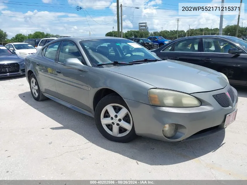 2G2WP552171215371 2007 Pontiac Grand Prix