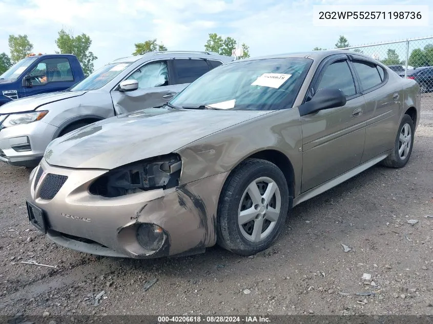 2007 Pontiac Grand Prix VIN: 2G2WP552571198736 Lot: 40206618