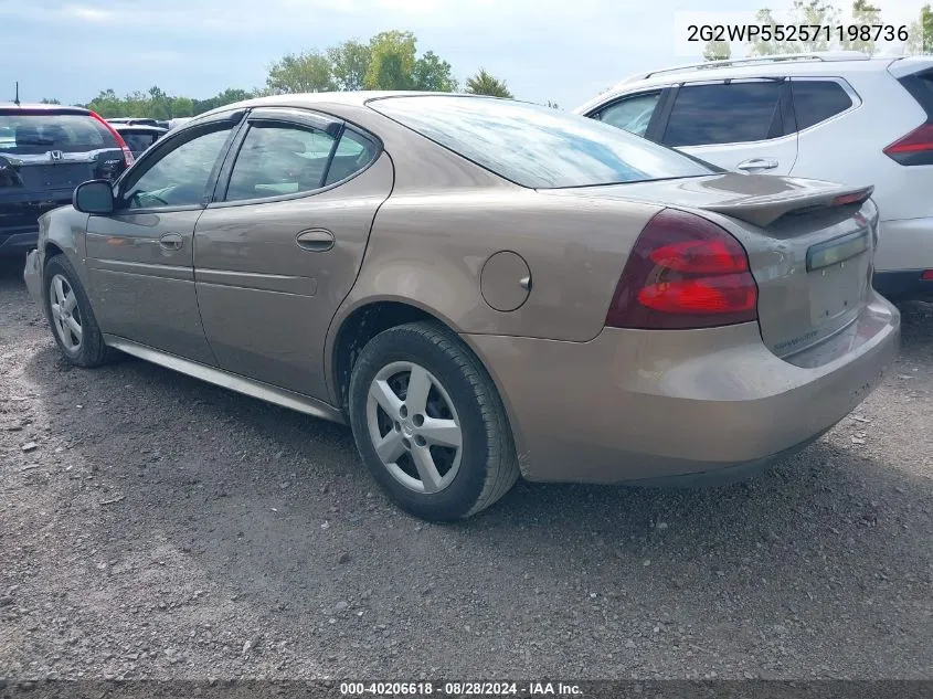 2007 Pontiac Grand Prix VIN: 2G2WP552571198736 Lot: 40206618