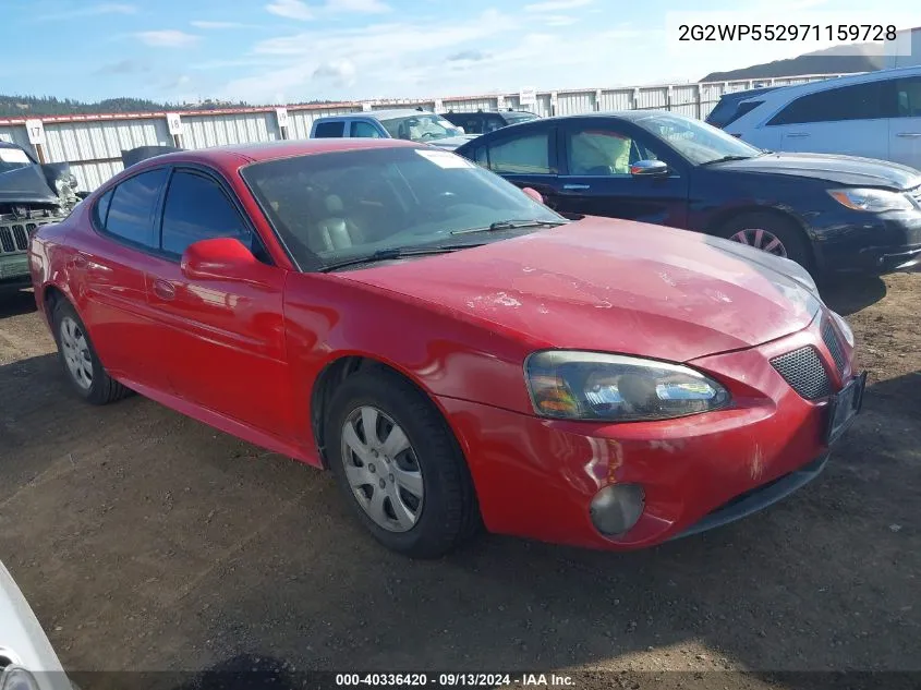 2007 Pontiac Grand Prix VIN: 2G2WP552971159728 Lot: 40336420