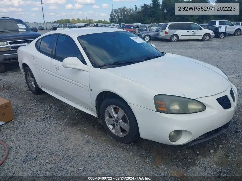 2007 Pontiac Grand Prix VIN: 2G2WP552971202223 Lot: 40409722