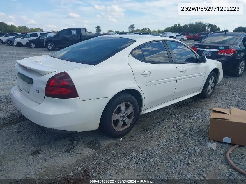 2007 Pontiac Grand Prix VIN: 2G2WP552971202223 Lot: 40409722