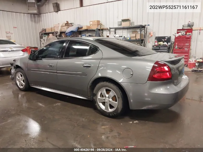 2007 Pontiac Grand Prix VIN: 2G2WP552571161167 Lot: 40426198