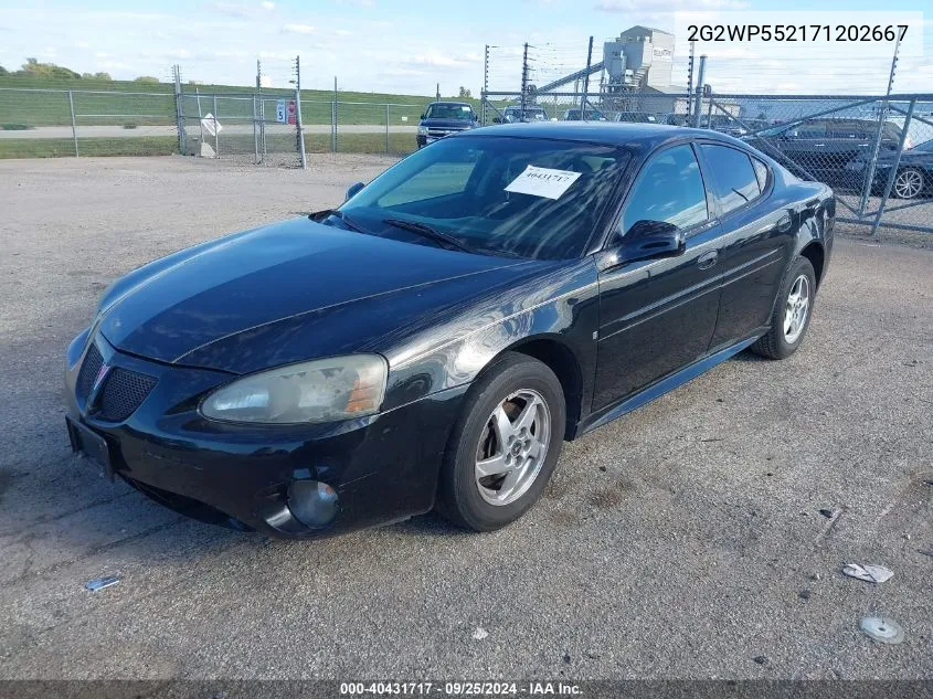 2007 Pontiac Grand Prix VIN: 2G2WP552171202667 Lot: 40431717