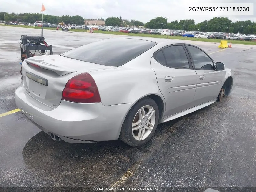 2007 Pontiac Grand Prix Gt VIN: 2G2WR554271185230 Lot: 40454975